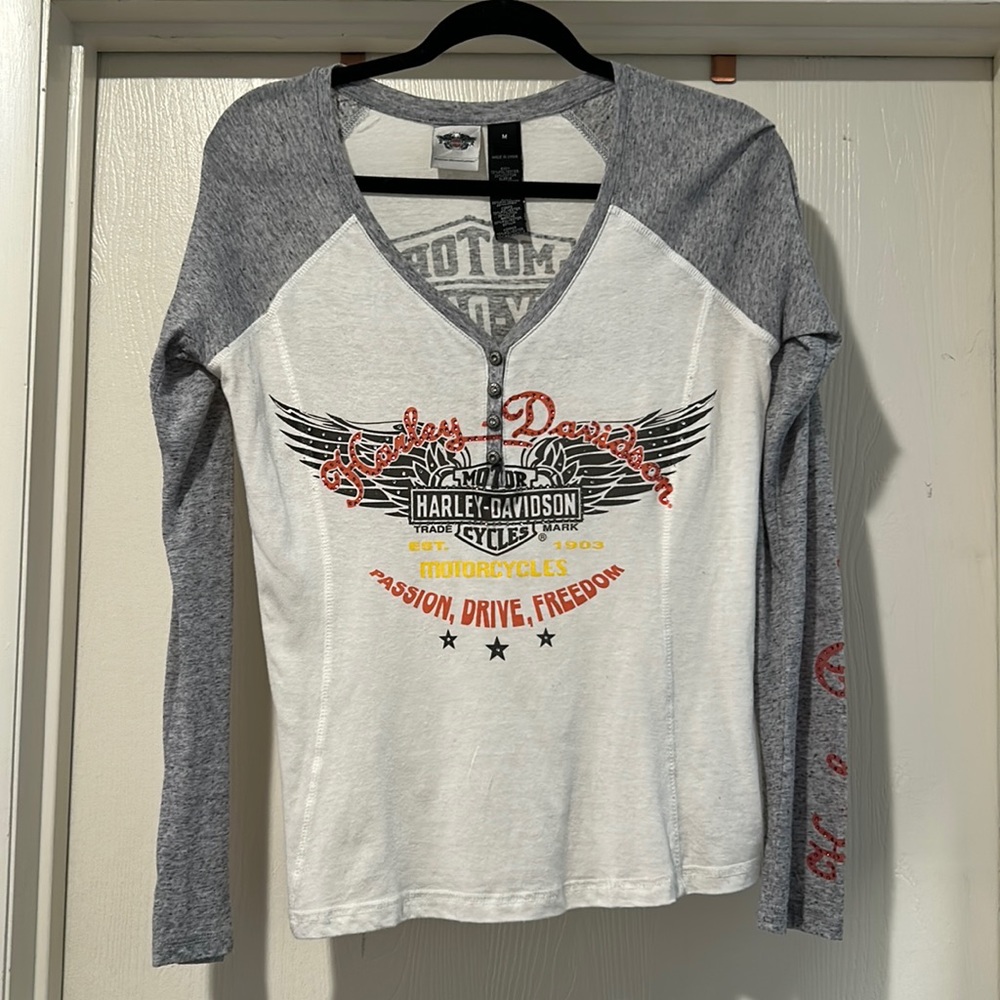 Ladies Harley Davidson top with embellished designs